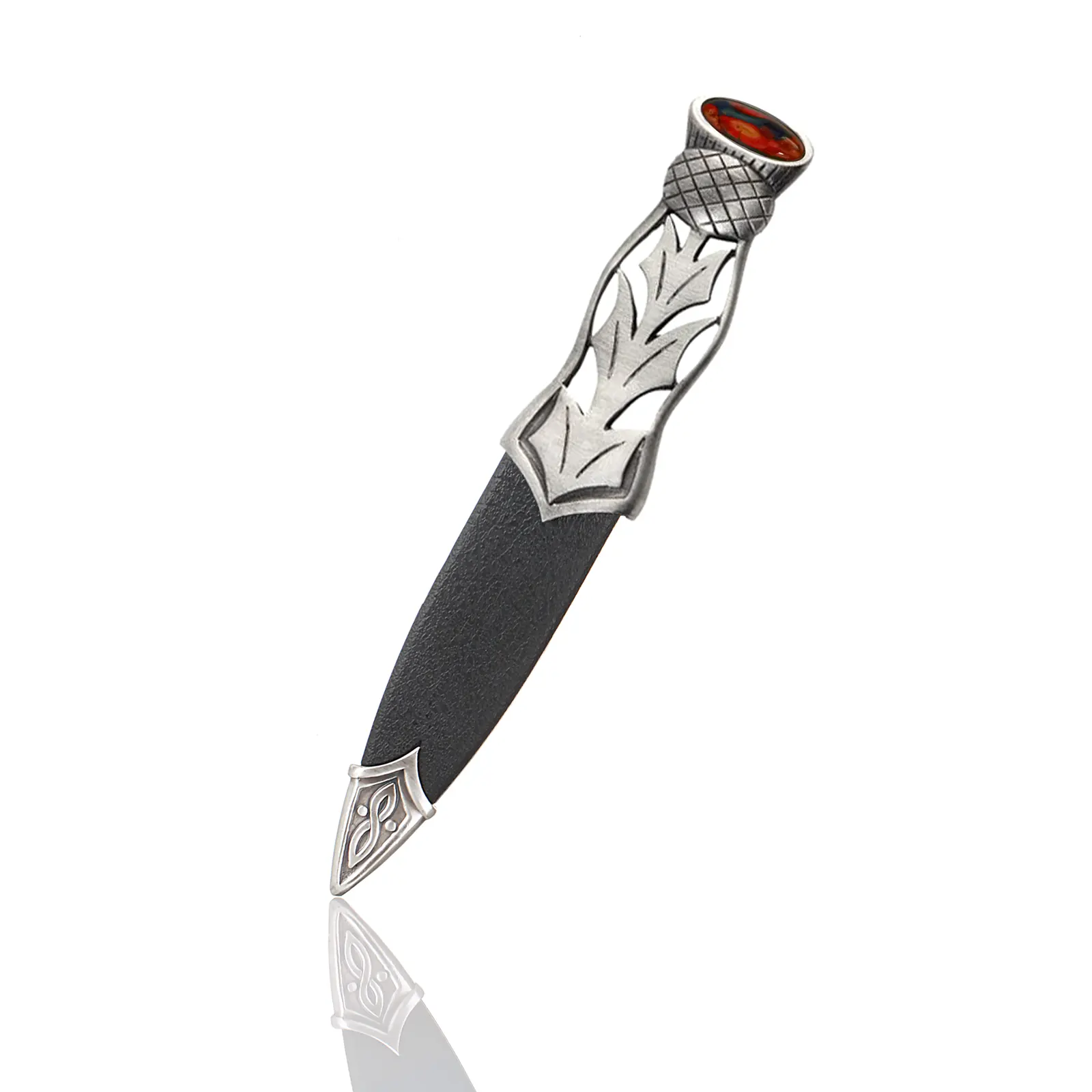 Jura Heathergem Thistle Sgian Dubh aus Schottland - Edelstahl & Heideholz