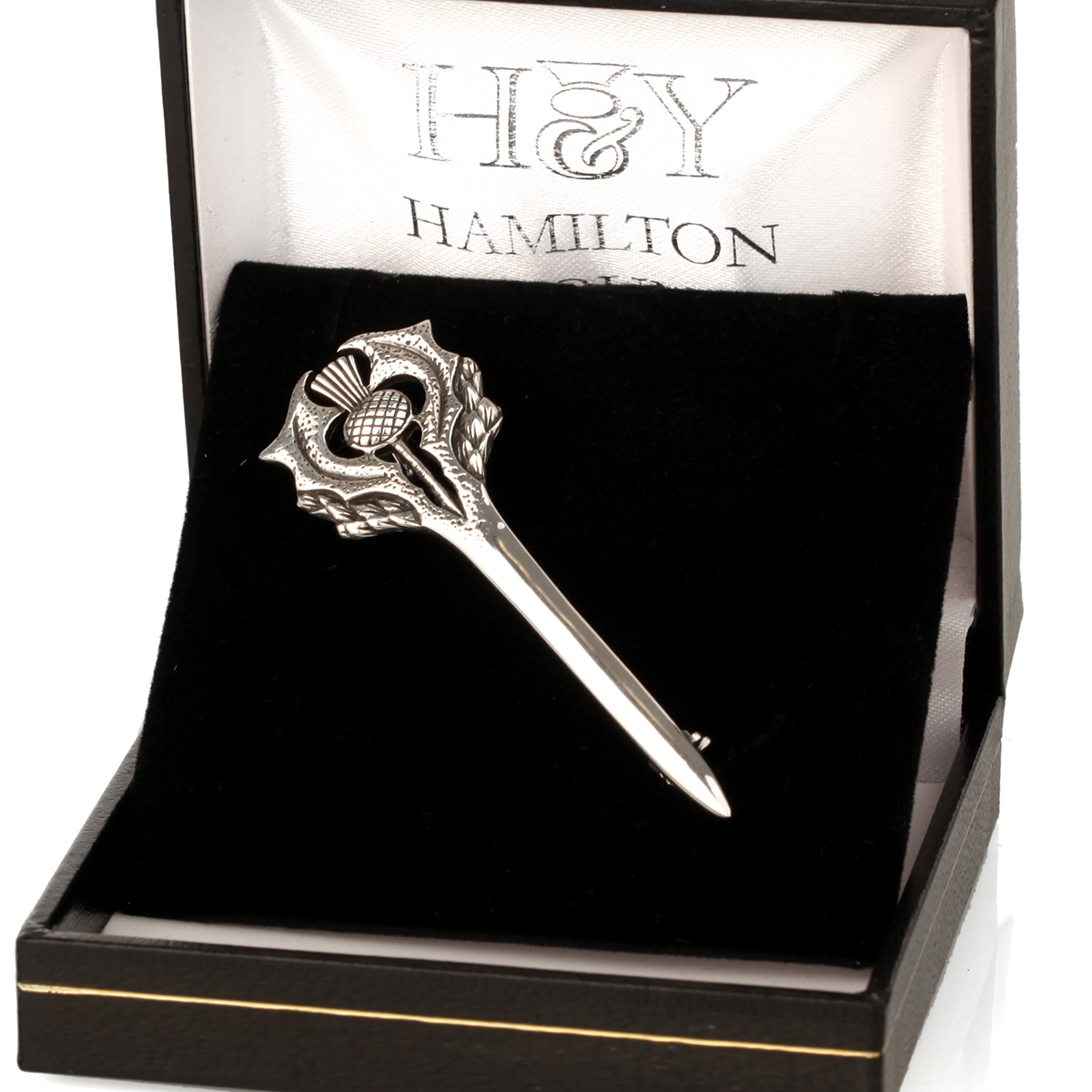 Kilt-pin-schottische-distel-thistle-silber-schottland-001 Schottische Distel - Handgefertigter Highland Kilt Pin aus Sterling Silber