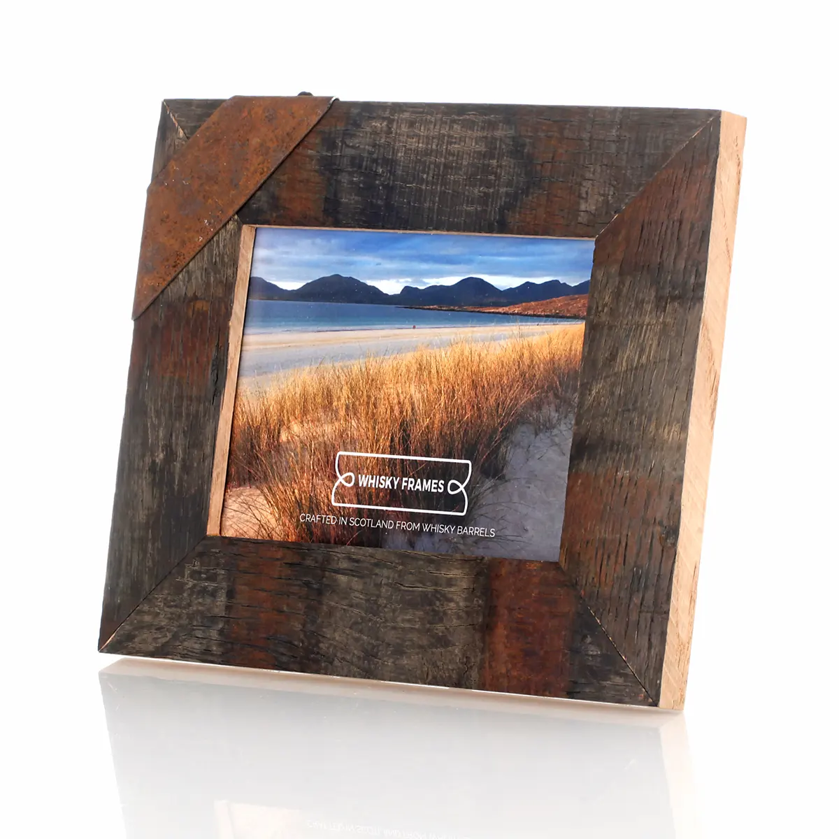 Whiskyfass-Fotorahmen 15x20 cm aus amerikanischer Eiche - Handgefertigt in Schottland