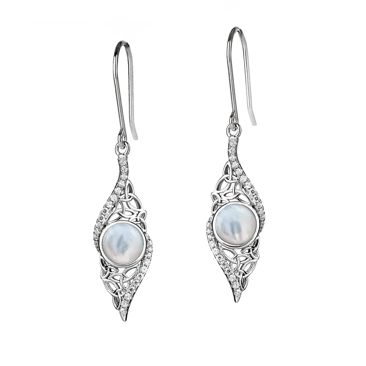ohrhaenger-ohrringe-arian-twisted-trinity-perlmutt-silber-irland-002a Mother of Pearl Twisted Trinity - Irische Ohrhänger aus Sterling Silber & Perlmutt