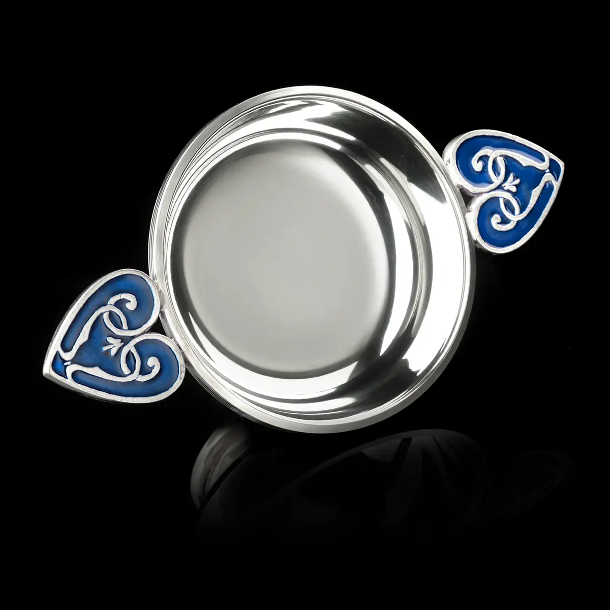 St. Andrews Heart of the Highlands - Schottischer Whisky Quaich - Zinn & blaue Emaille