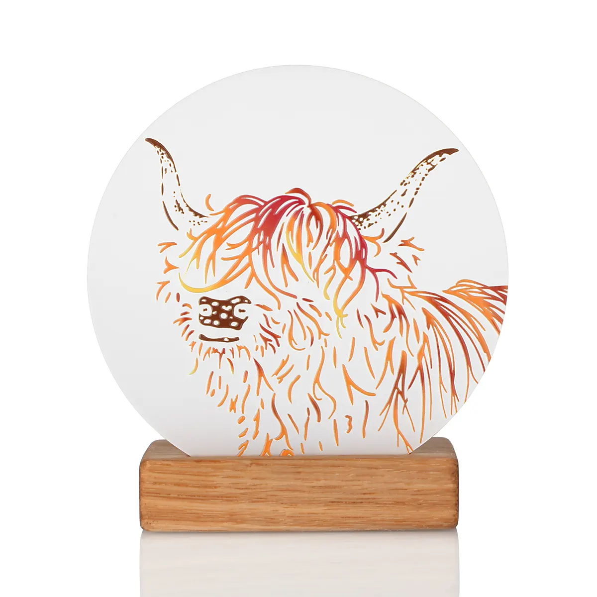 Coo Moments - Highland Cow Teelichthalter aus recyceltem Whiskyfass Coo Moments - Highland Cow Teelichthalter aus recyceltem Whiskyfass