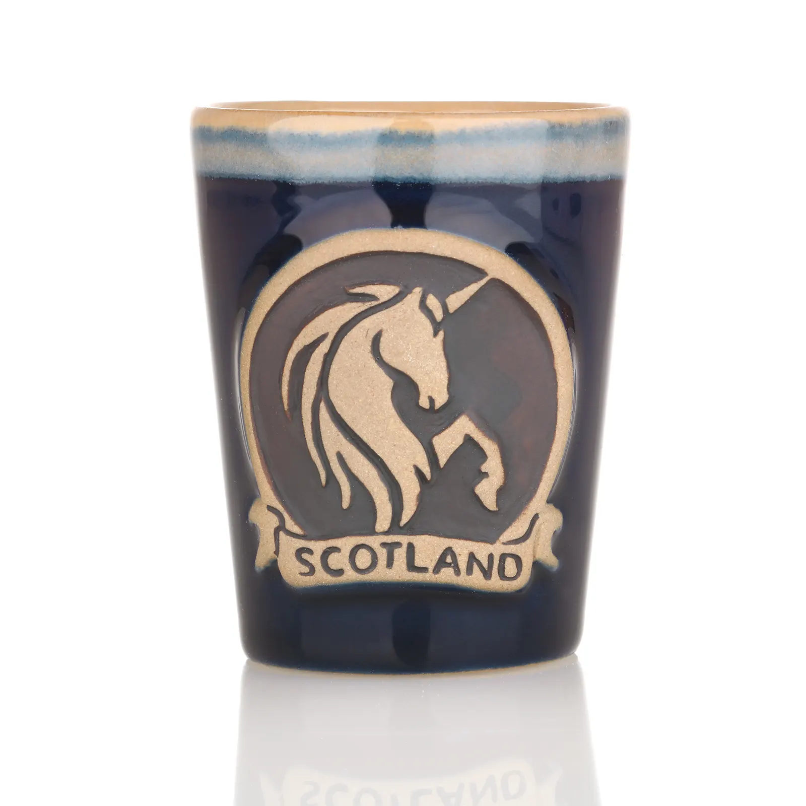 Unicorn Shot Cup in Blau - Einhorn Shotbecher aus Schottland