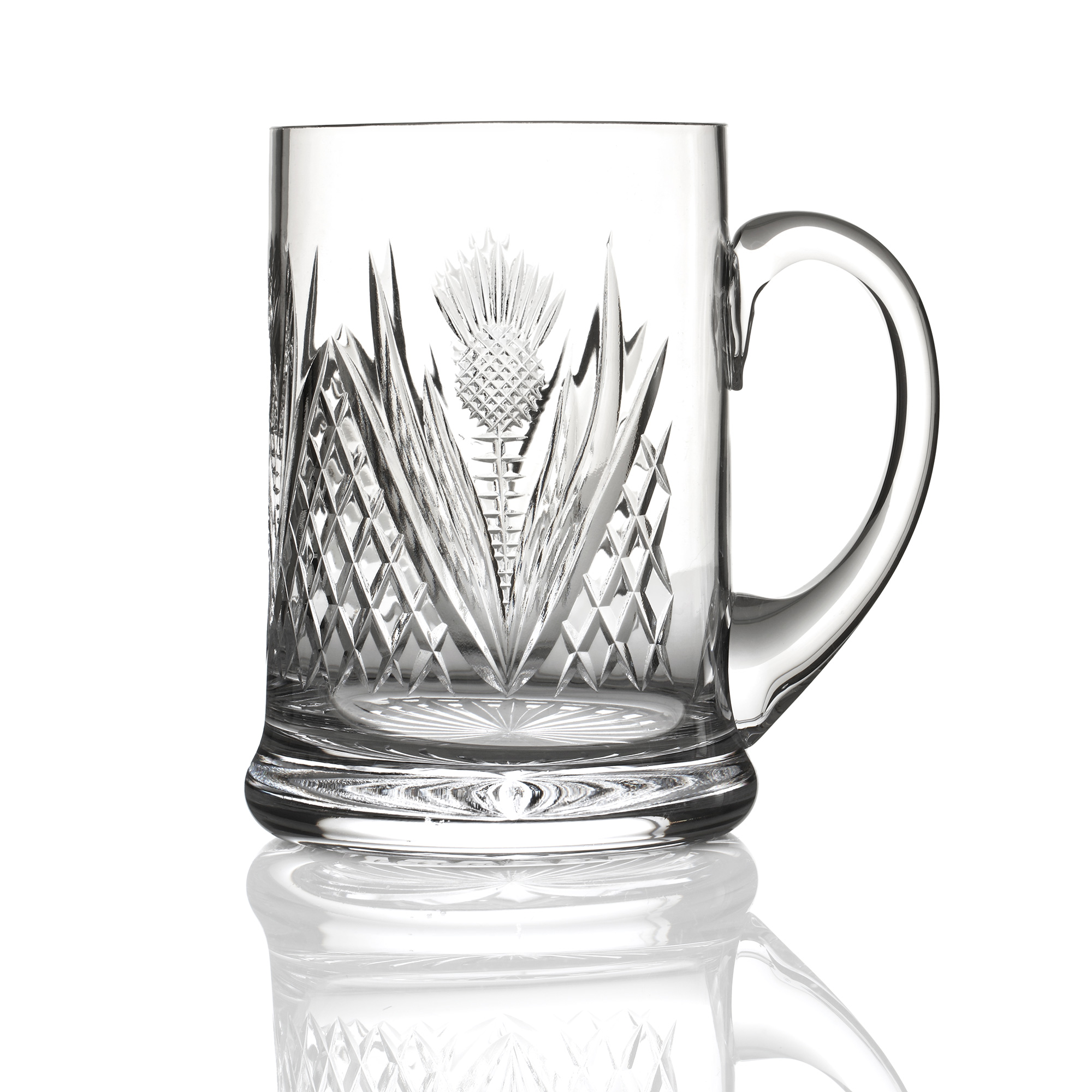 Scottish Thistle 1 Pint Bierglas - Kristallglas mit Diamantschliff