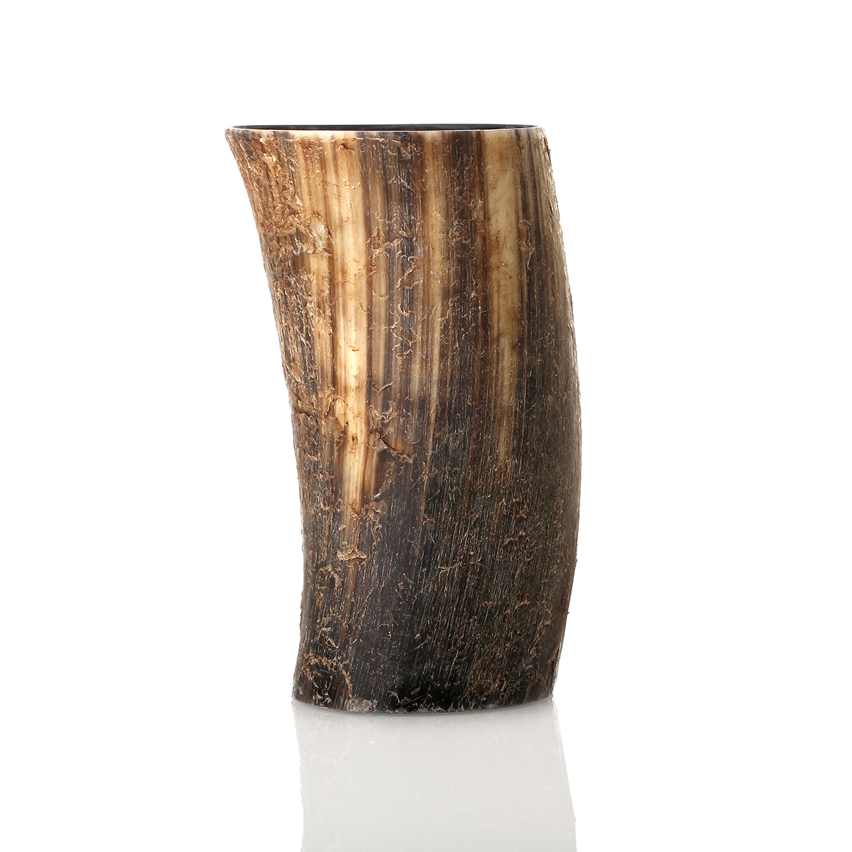 Becher-Horn-Hornbecher-roh-natur-001 Hornbecher natur / roh - 0,5 l - Wikinger Becher aus Rinderhorn - außen unbehandelt
