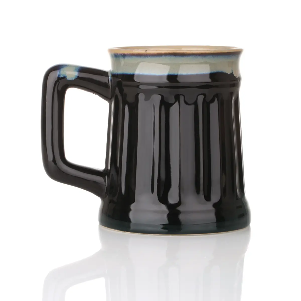 kaffee-becher-mug-tasse-schottland-loewe-lion-rampant-003 Lion Rampant Stoneware Tankard - Schottischer Löwe Bierkrug - Schwarz