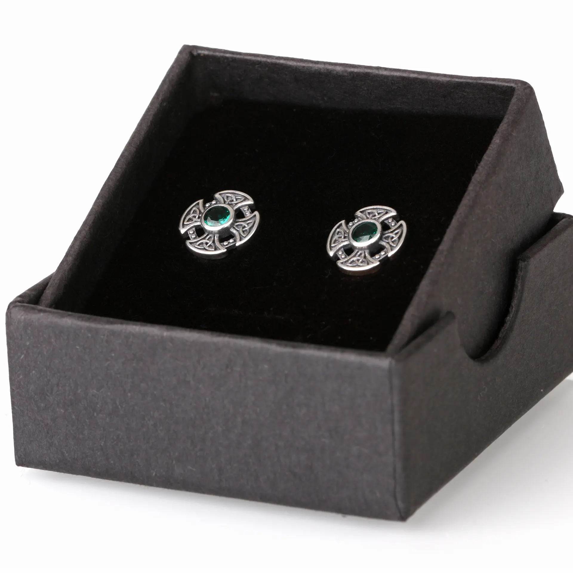 Celtic Circle - keltische Ohrstecker aus Sterlingsilber & Kristall