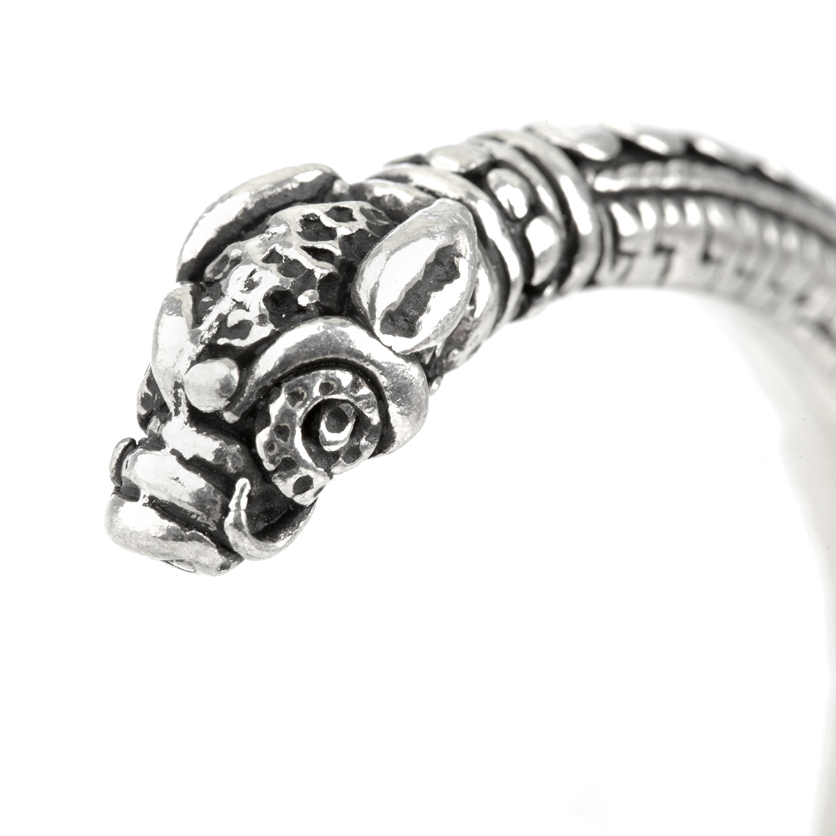 Armreif-Torc-keltisch-wikinger-celtic-silber-008 Serpents Torc - Wikinger  Armreif mit keltischen Knoten & Schlangenköpfen