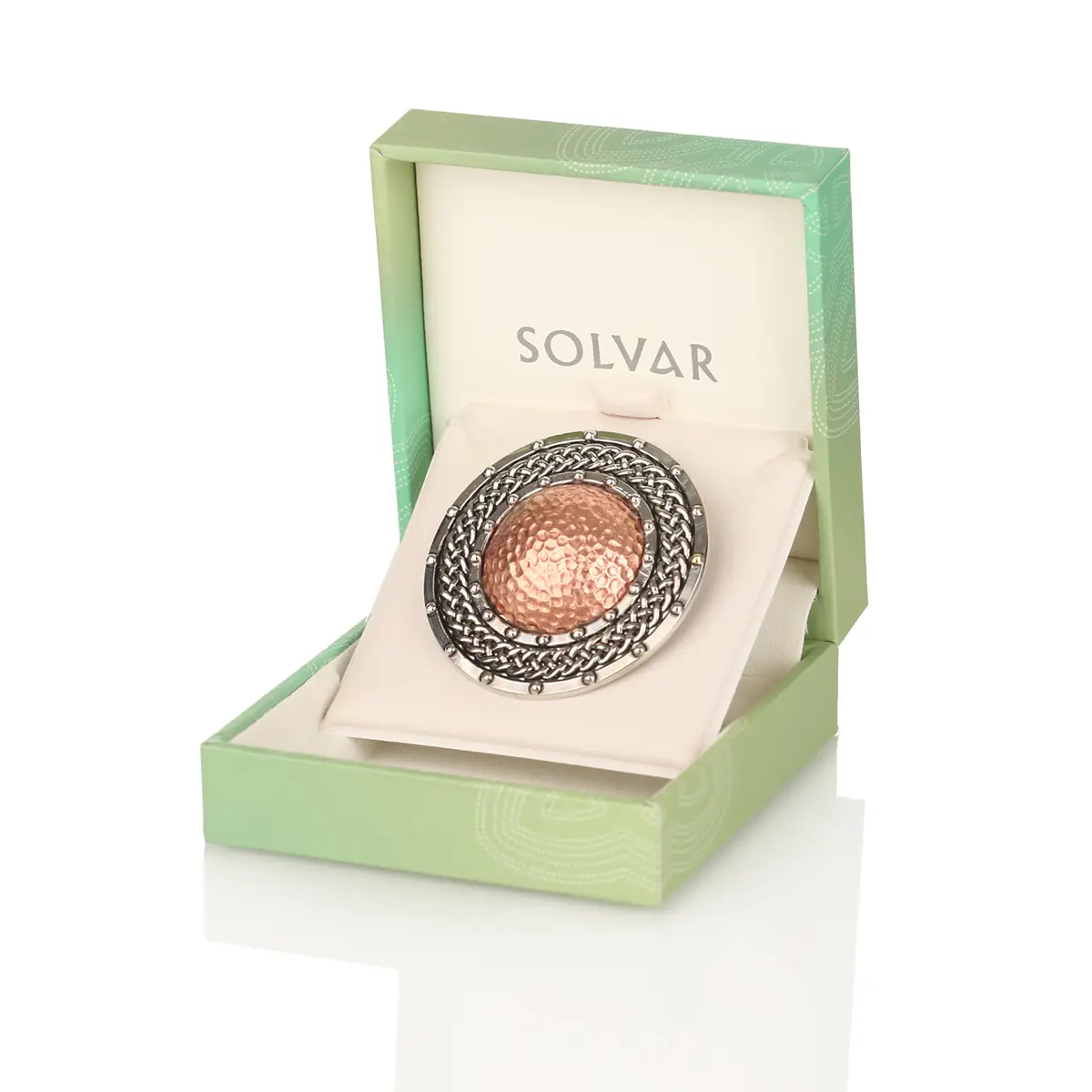 anstecknadel-brosche-schild-keltisch-edelstahl-kupfer-005 Keltische Rundschild Brosche aus Edelstahl & Kupfer