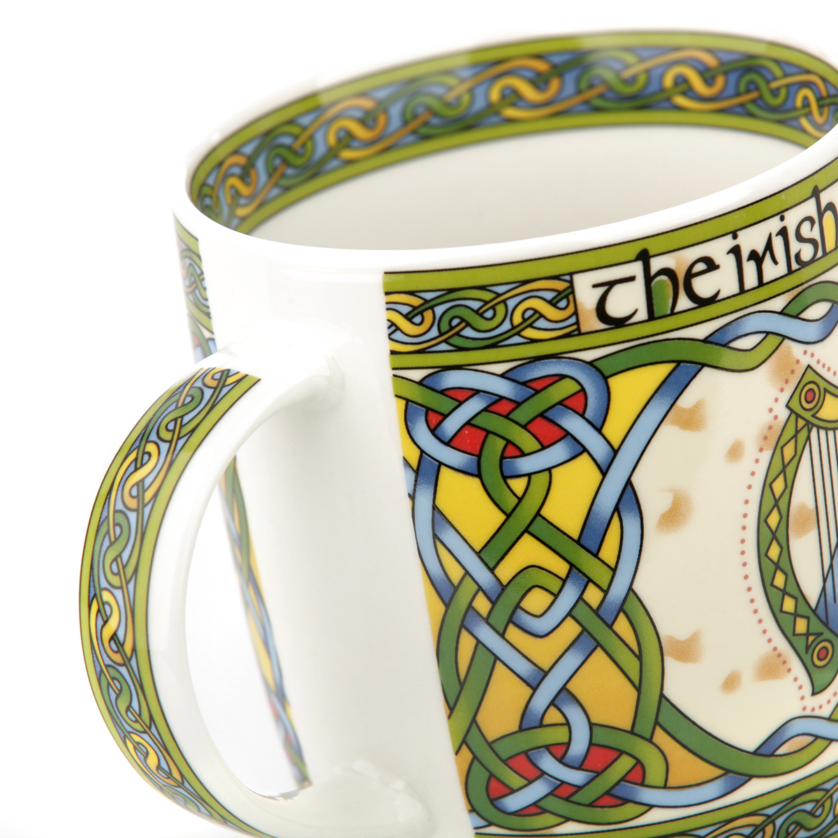 The Irish Harp Mug - Kaffeebecher mit irischer Harfe & keltischem Muster