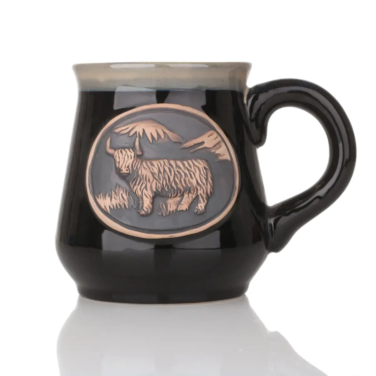 Highland Cow Stoneware Mug - Schottischer Keramik Becher in Schwarz