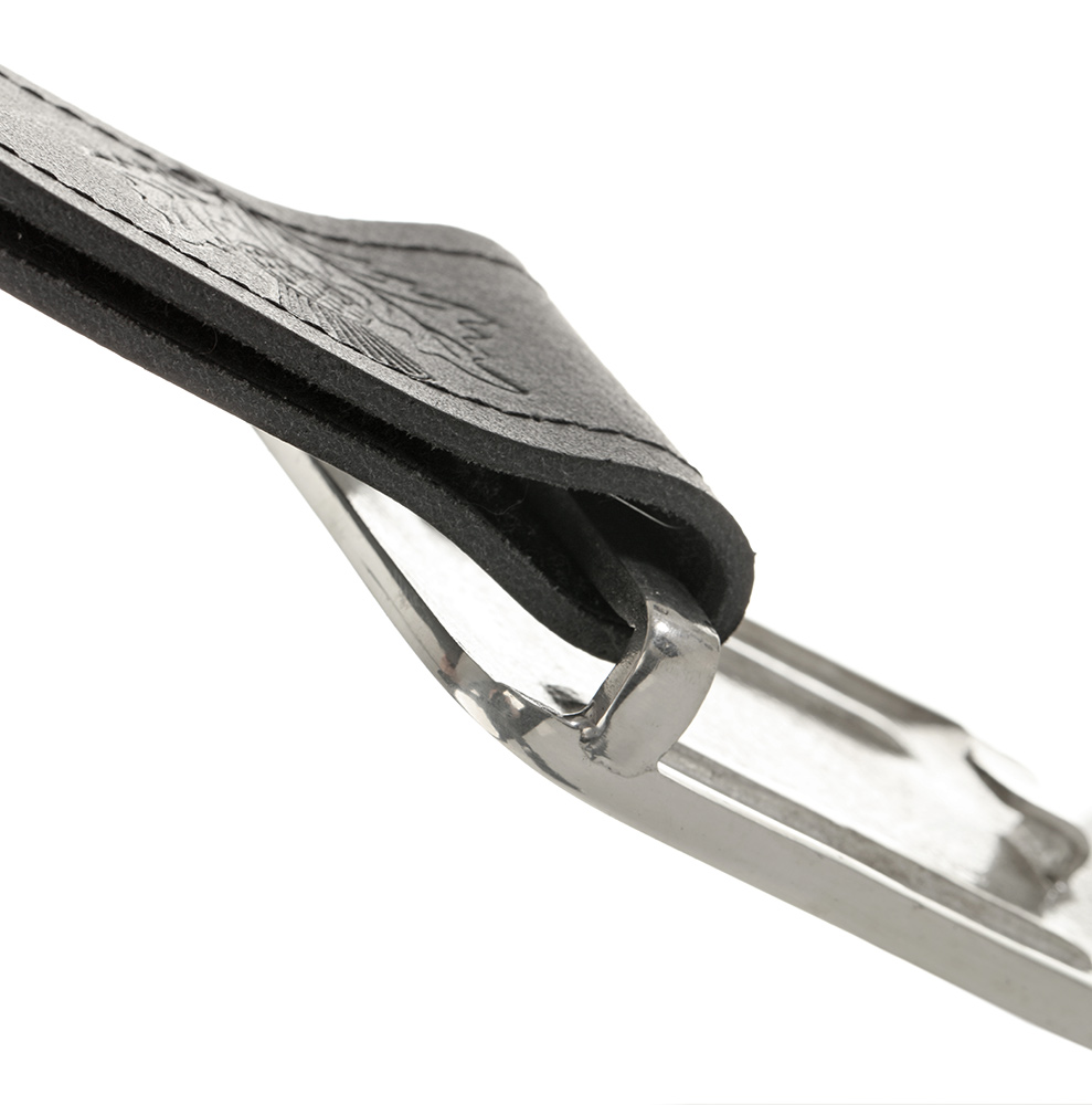 kilt-belt-guertel-schwarz-leder-distel-003 Schottischer Kiltgürtel - Schwarz - Rinderleder & geprägte Disteln - Klettverschluss