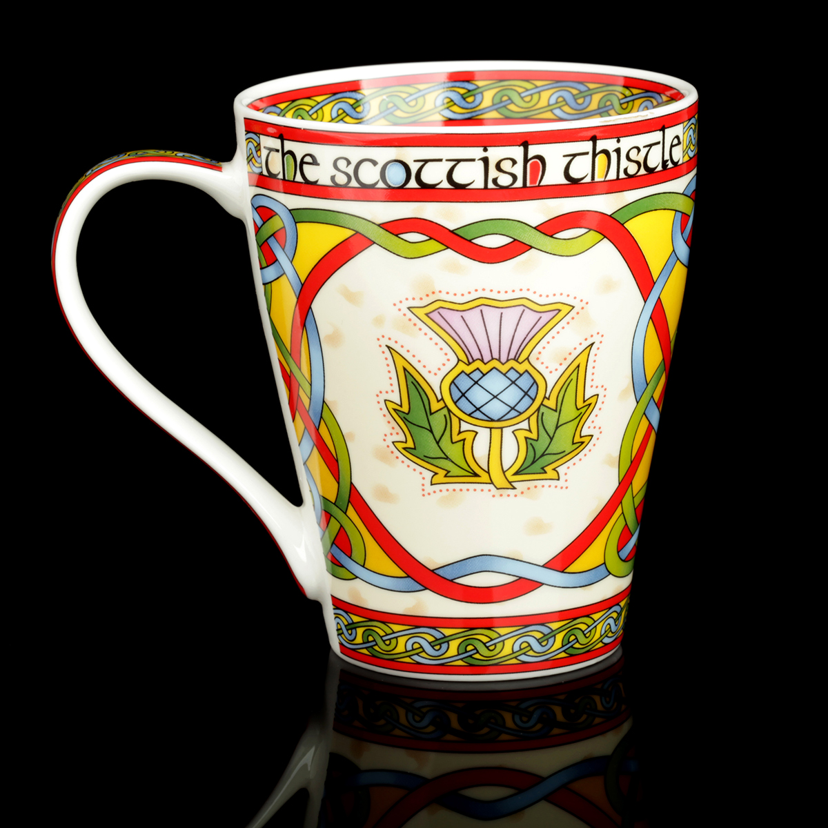 Kaffeebecher-Mug-schottland-schottische-distel-thistle-022 The Scottish Thistle Mug  - Kaffeebecher mit schottischer Distel & Keltischen Mustern
