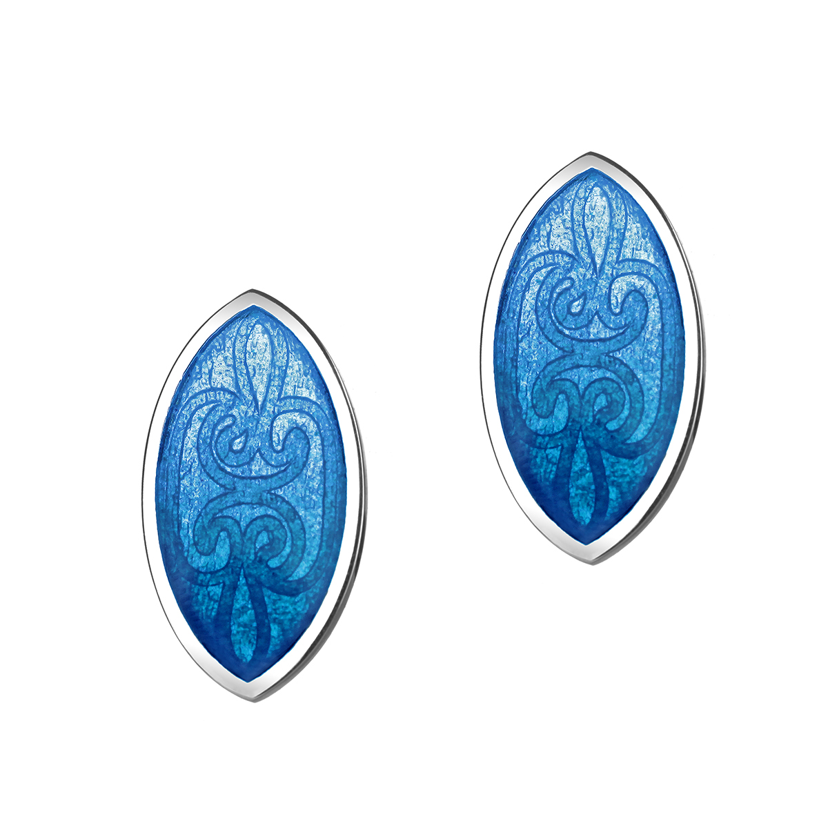 Ohrstecker-ohrringe-alba-schottland-silber-emaille-blau-004 Orkney Alba Ocean - piktische Ohrstecker aus Schottland - Silber & Emaille Blau
