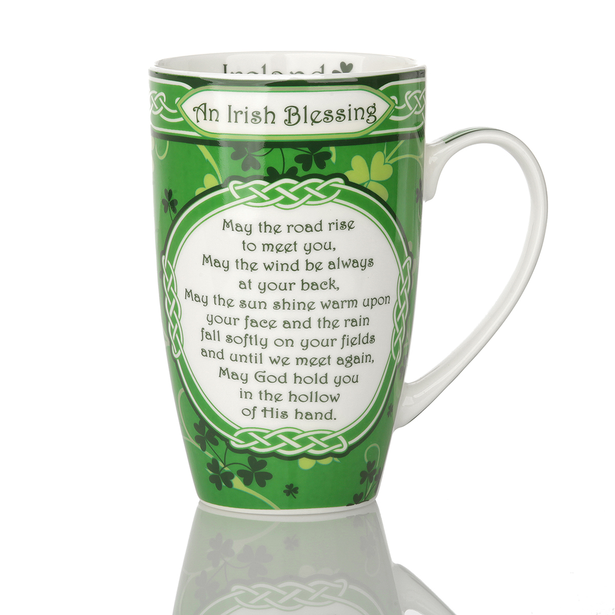 Irish Blessing Shamrock Mug - Keltischer Kaffeebecher mit dem berühmten irischen Segen