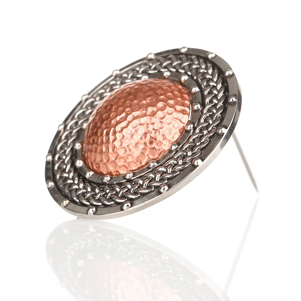 anstecknadel-brosche-schild-keltisch-edelstahl-kupfer-001 Keltische Rundschild Brosche aus Edelstahl & Kupfer