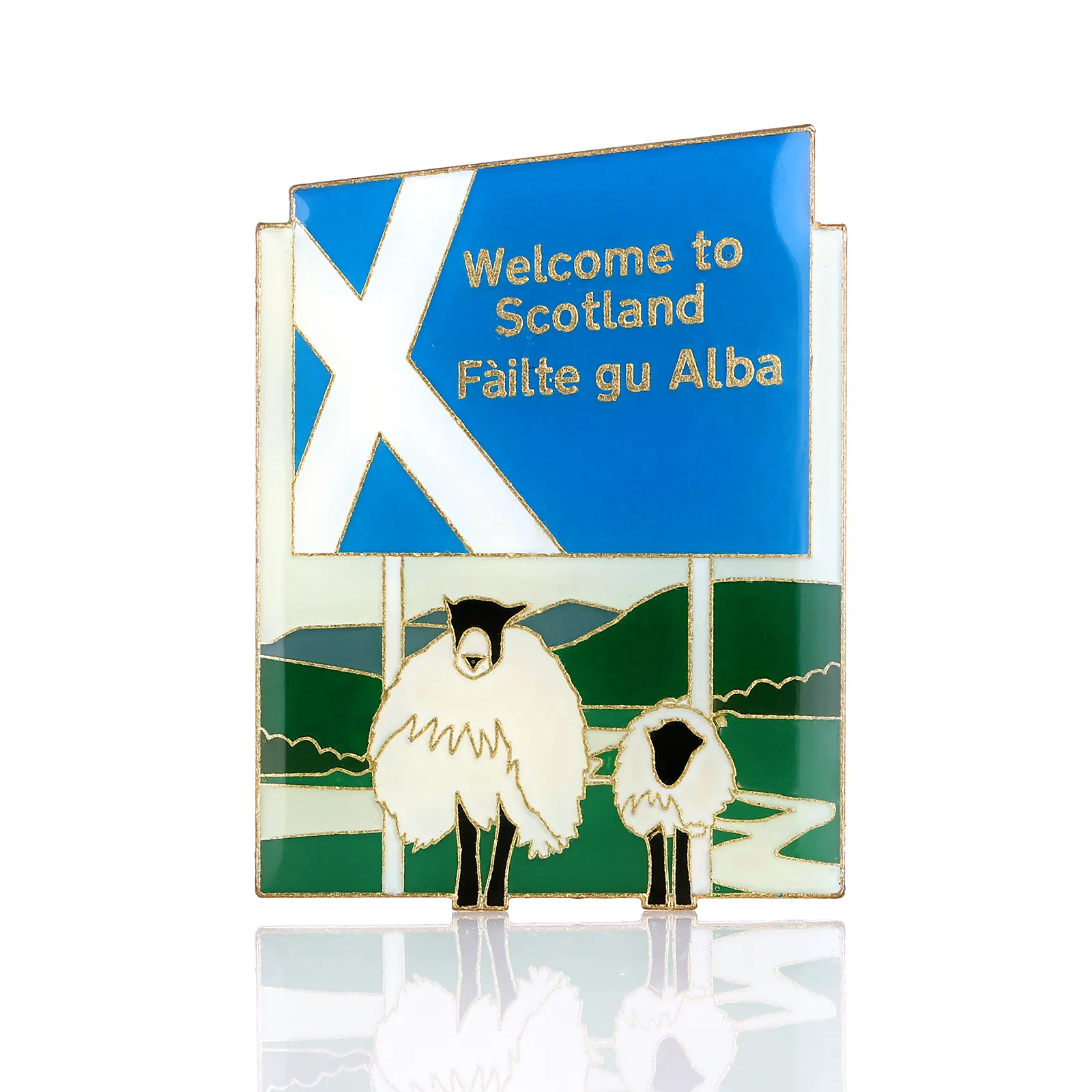 Welccome to Scotland - Fàilte Gu Alba - Deko-Magnet / Kühlschrankmagnet aus Metall & Emaille Welccome to Scotland - Fàilte Gu Alba - Deko-Magnet / Kühlschrankmagnet aus Metall & Emaille