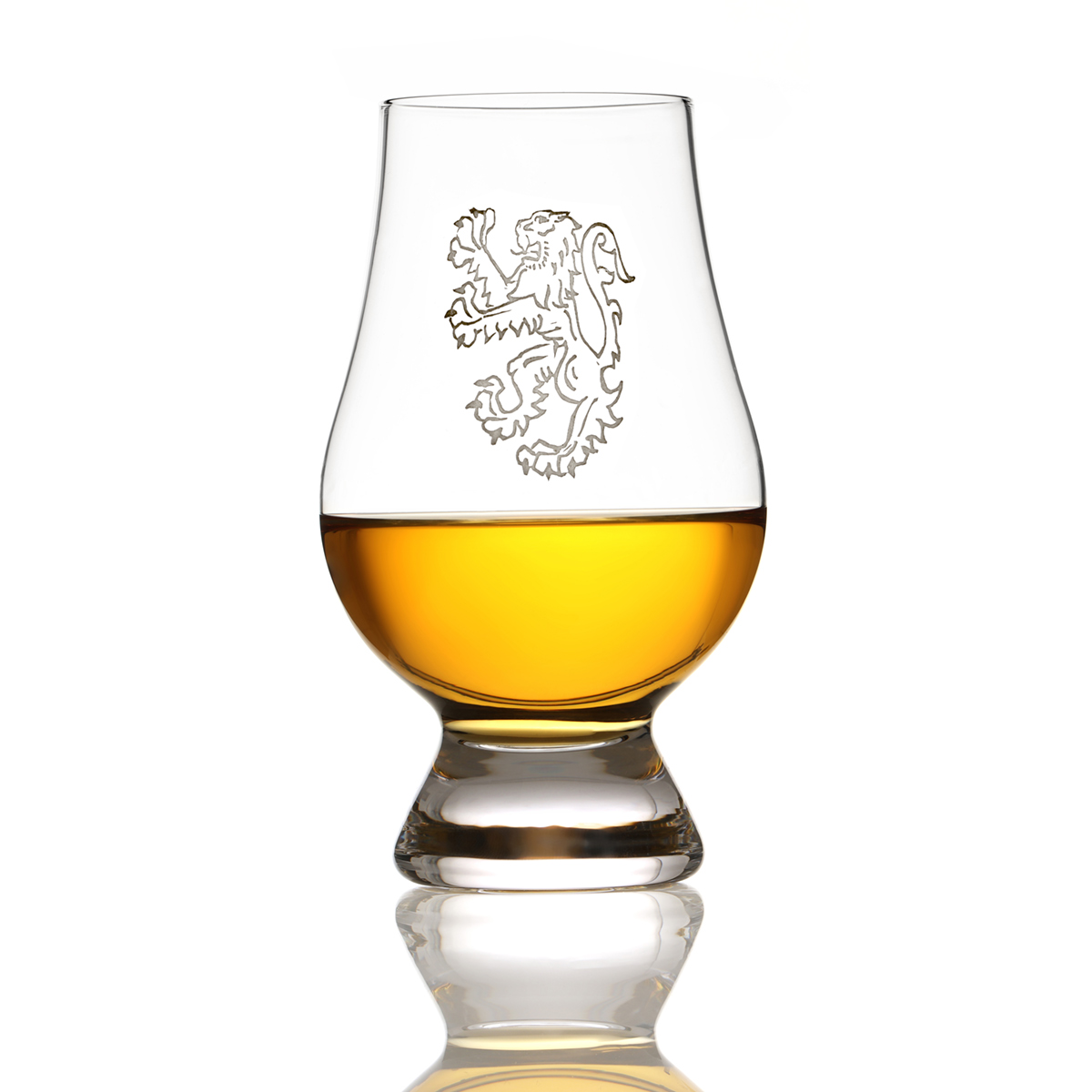 Glencairn Whisky Tasting Glas mit Gravur - 'Lion Rampant - Schottischer Löwe'