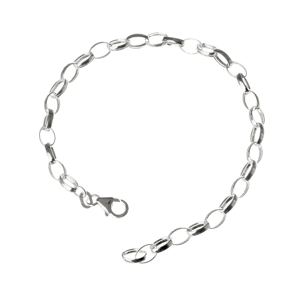 bettelarmband-sterling-silber-002 Bettelarmband für Charms - 19 cm Ankerkette aus Sterling Silber