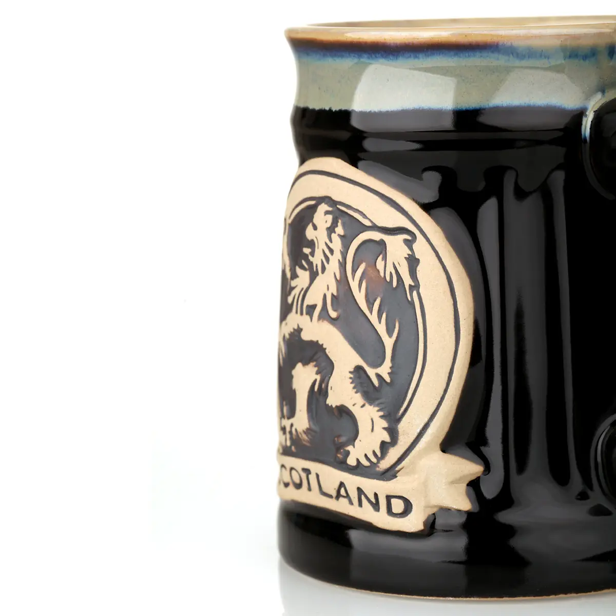 kaffee-becher-mug-tasse-schottland-loewe-lion-rampant-004 Lion Rampant Stoneware Tankard - Schottischer Löwe Bierkrug - Schwarz