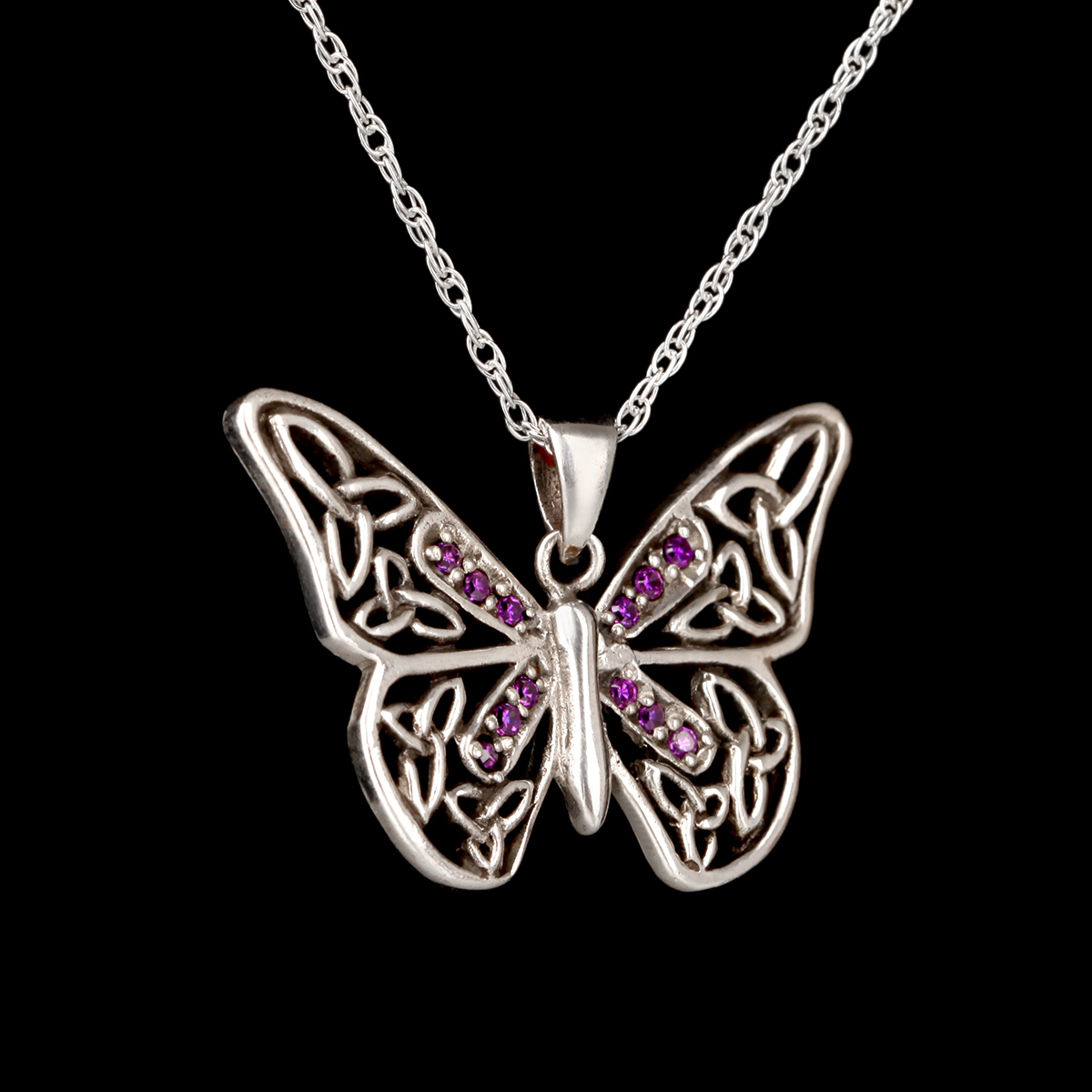Jacobean Trinity Butterfly - Kette & Anhänger - keltischer Schmetterling aus Schottland