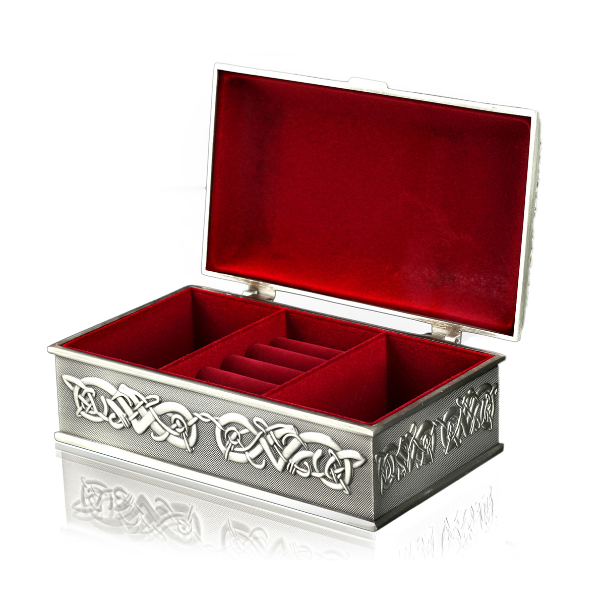 schmuck-schatulle-zinn-claddagh-keltisch-002 Große Schmuckschatulle mit keltischen Motiven - handgefertigt in Irland