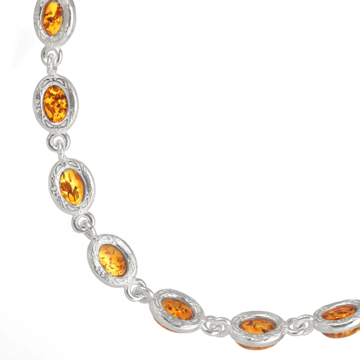 Honey Amber Drop - Irisches Armband aus gelbem Bernstein & Sterling Silber