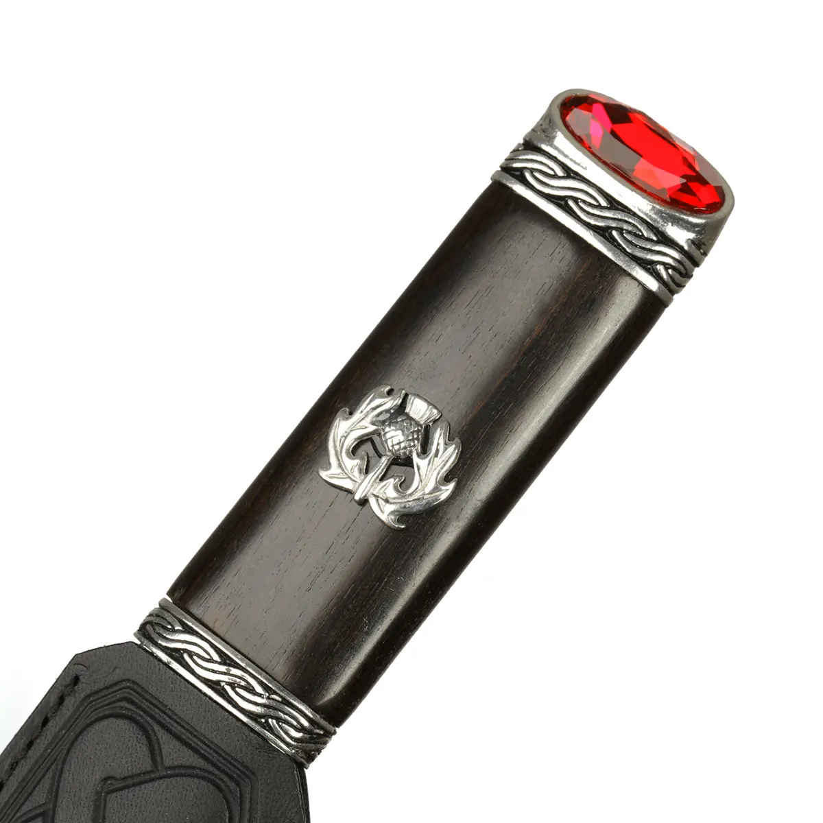 Blackwood Ruby Sgian Dubh - keltische Muster - schottische Distel & Kristall Blackwood Ruby Sgian Dubh - keltische Muster - schottische Distel & Kristall