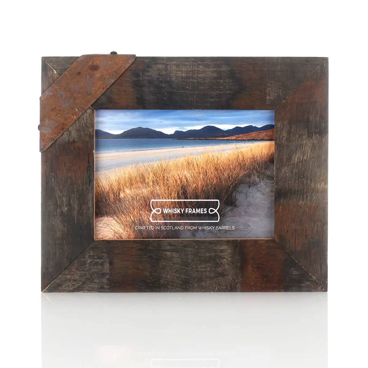 Whiskyfass-Fotorahmen 15x20 cm aus amerikanischer Eiche - Handgefertigt in Schottland