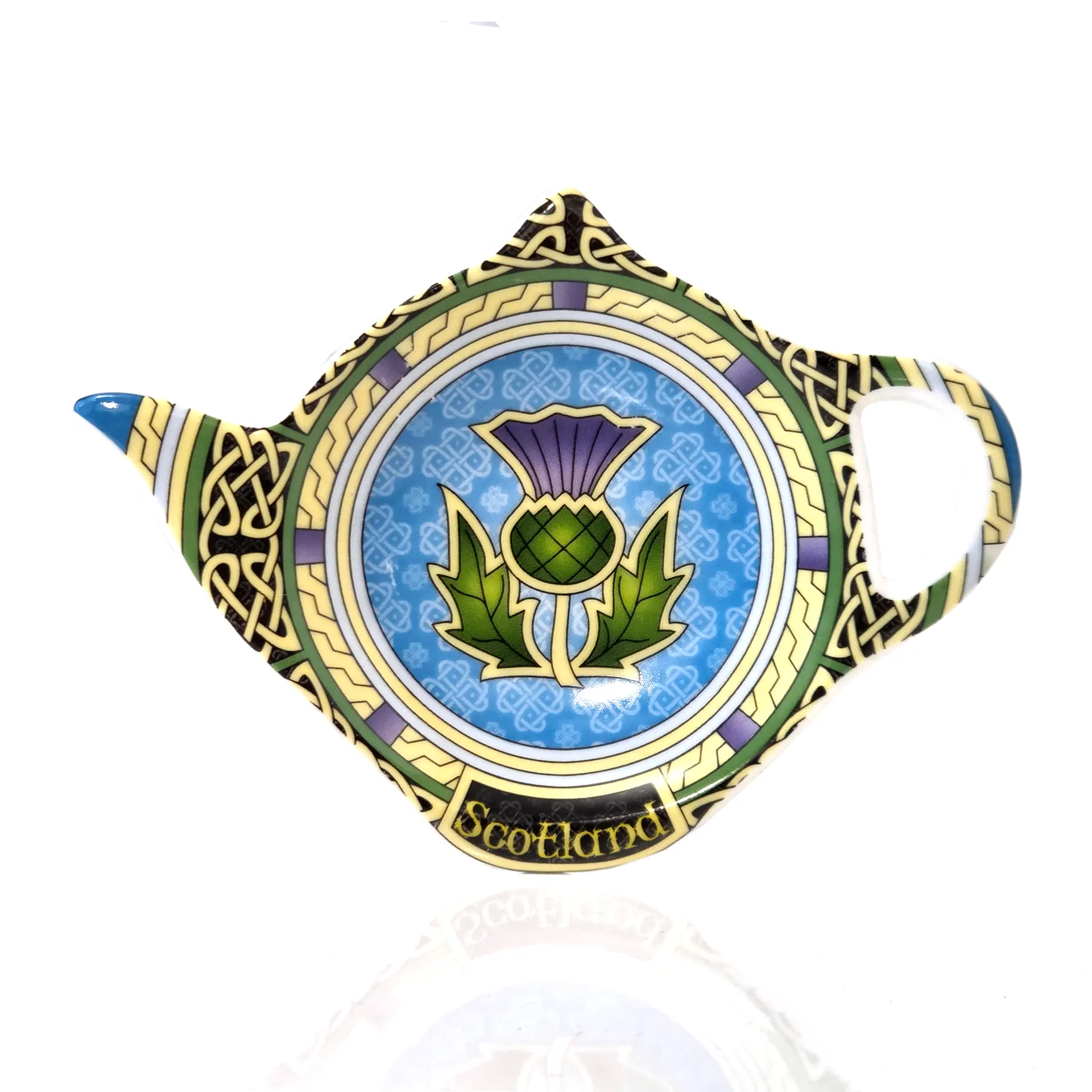 Scottish Thistle Teebeutel-Ablage - schottische Distel und keltische Muster