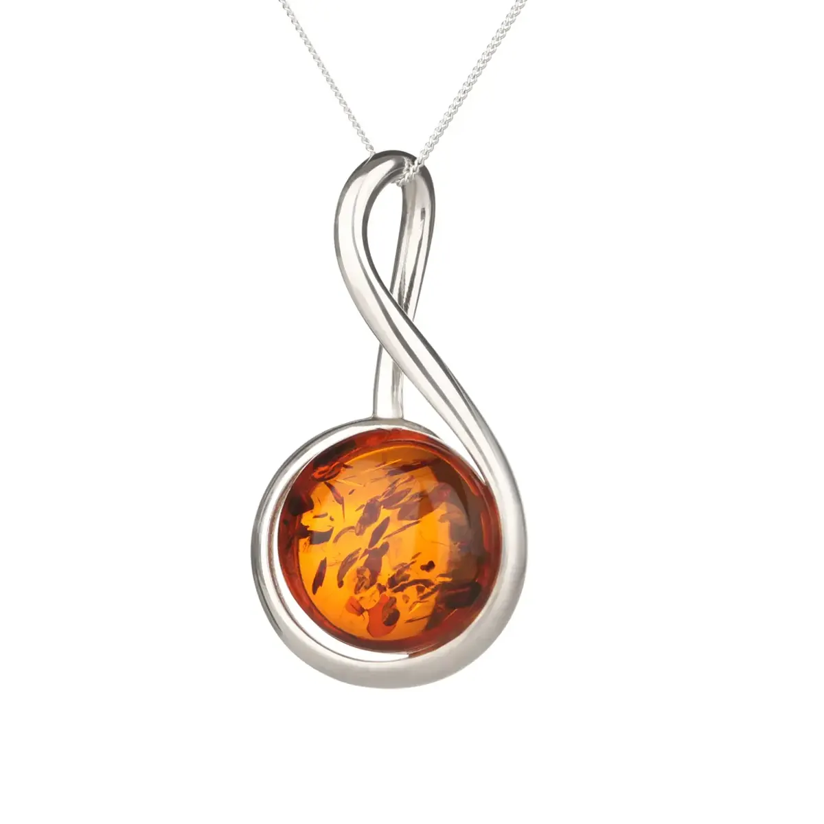 Amber Circle - Irische Kette aus cognacfarbenem Bernstein & Sterlingsilber Amber Circle - Irische Kette aus cognacfarbenem Bernstein & Sterlingsilber