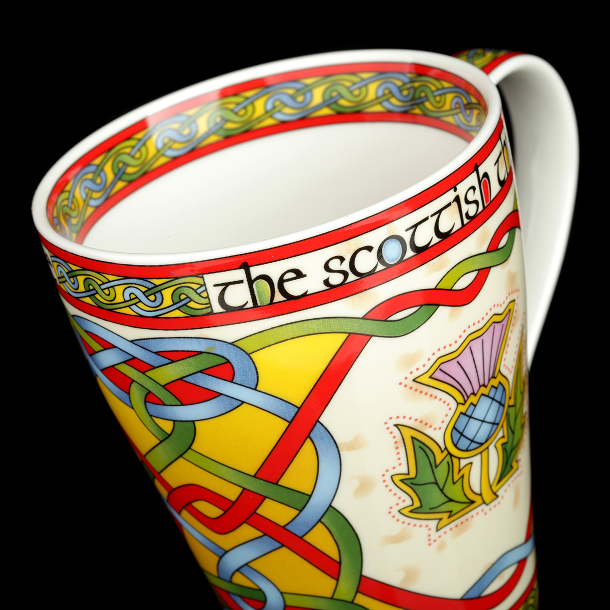 Kaffeebecher-Mug-schottland-schottische-distel-thistle-008 The Scottish Thistle Mug  - Kaffeebecher mit schottischer Distel & Keltischen Mustern