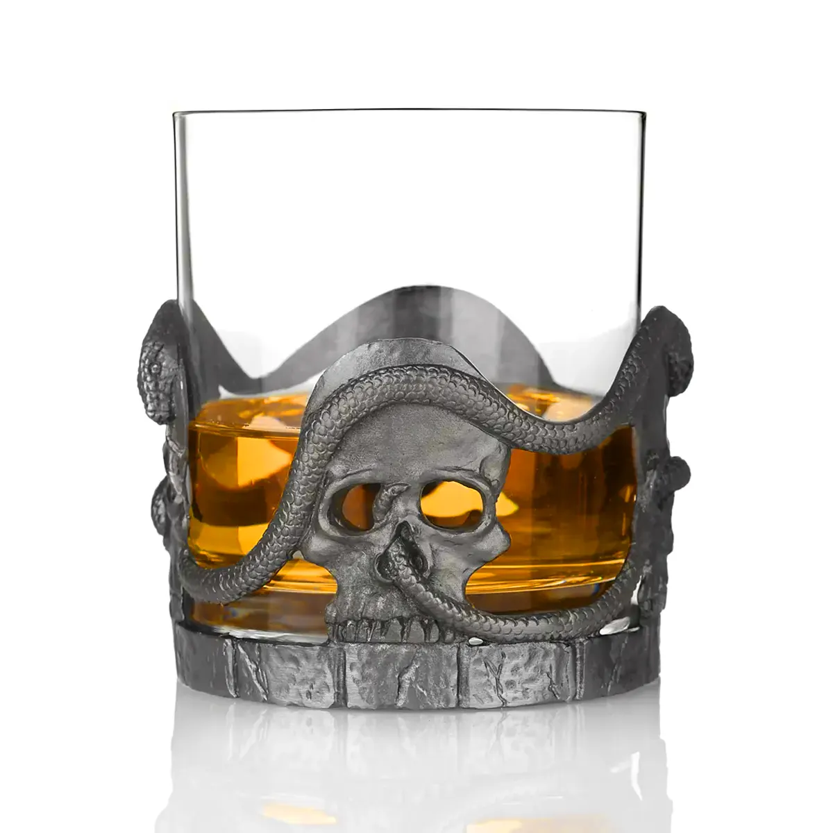 Skull Whisky Tumbler - Handgefertigtes Totenkopf Whiskyglas aus England