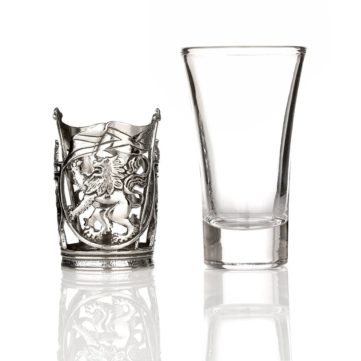 Lion Rampant & Saltire Shotglas -  Schottische Löwe & schottische Flagge