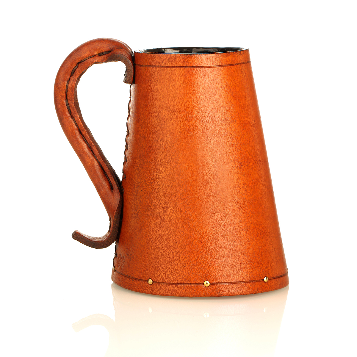 Tudor Tankard - 1 Pint - Leder Mittelalter Bierkrug aus England - braun