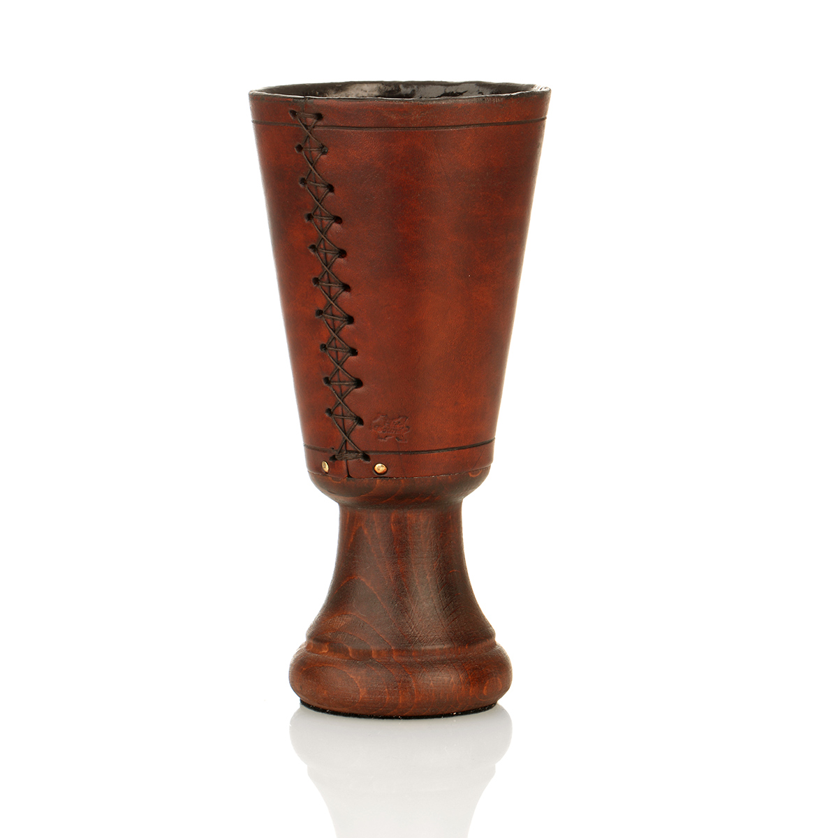 Leather Goblet - englischer Mittelalter Weinkelch aus Leder & Holz