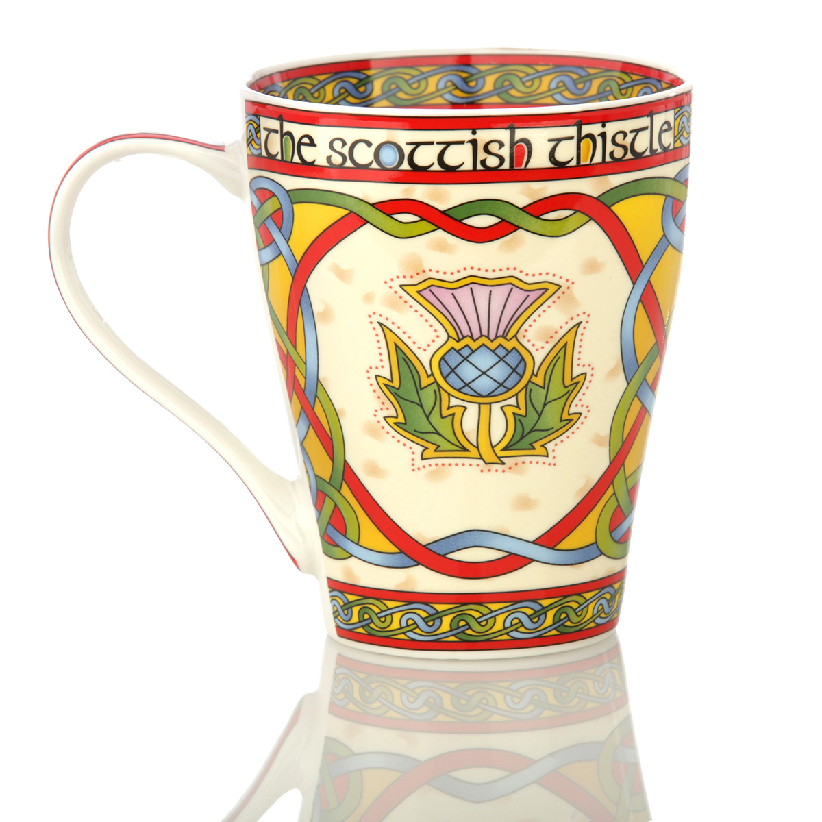 The Scottish Thistle Mug  - Kaffeebecher mit schottischer Distel & Keltischen Mustern