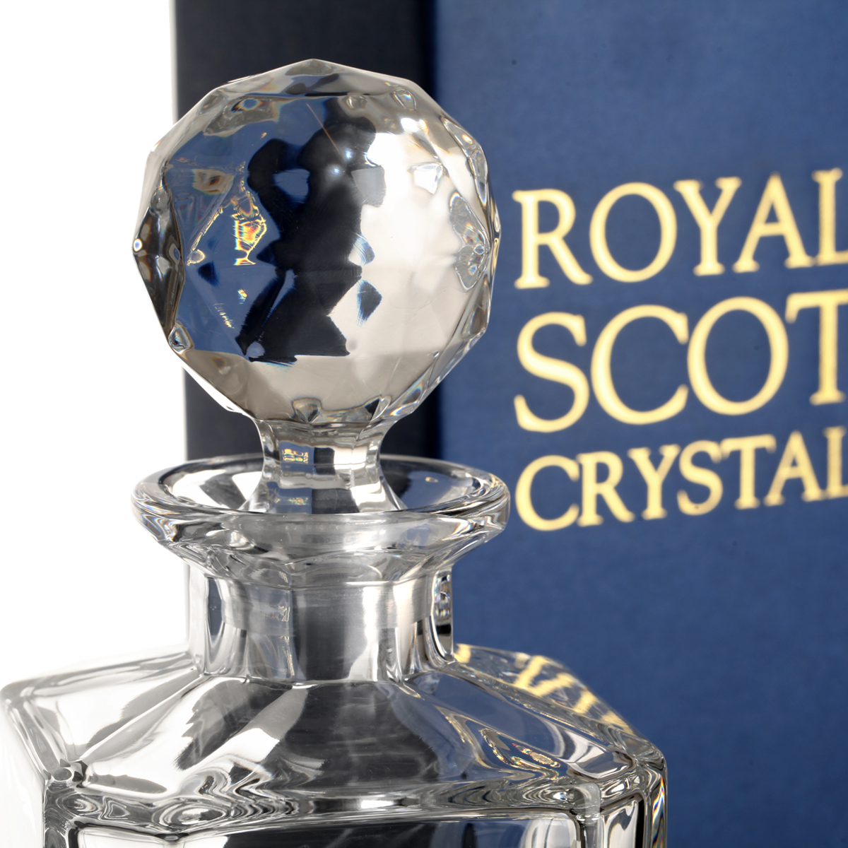 Classic Square Decanter - Kristallglas Whisky Karaffe aus Schottland