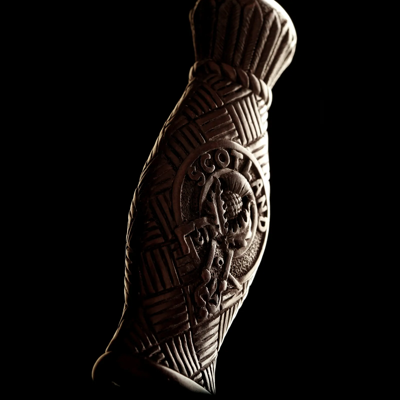 Scotland Sgian Dubh mit schottischer Distel – Edelstahl mit Lederscheide