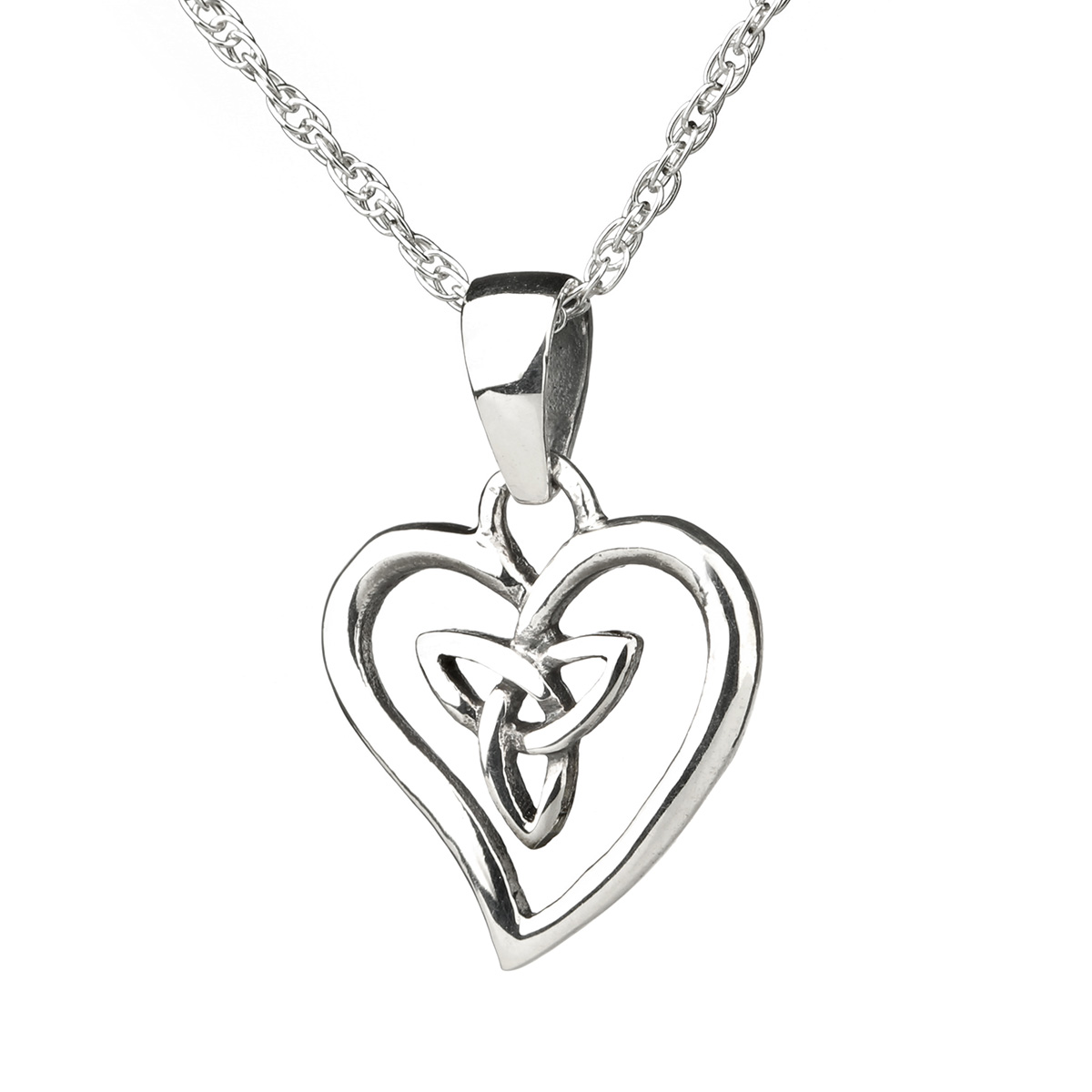 Celtic Trinity Heart - Keltisches Herz aus Sterling Silber - Made in Edinburgh