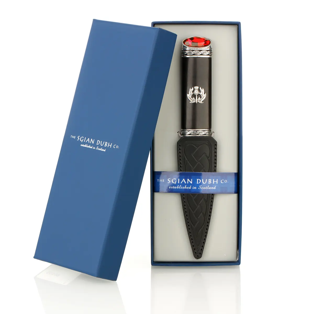 Blackwood Ruby Sgian Dubh - keltische Muster - schottische Distel & Kristall Blackwood Ruby Sgian Dubh - keltische Muster - schottische Distel & Kristall