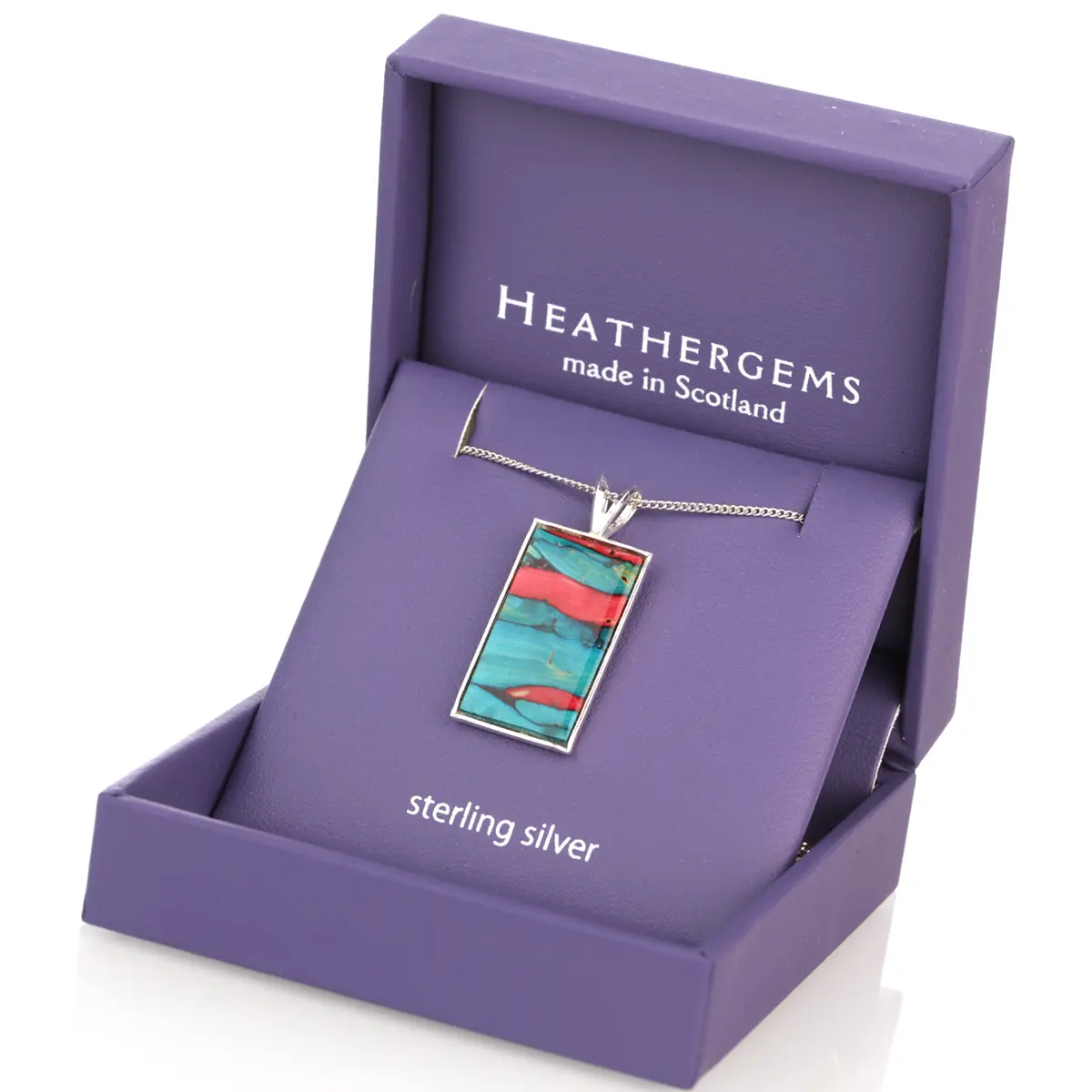 Schottische Heathergem Kette aus Sterling Silber & Heide