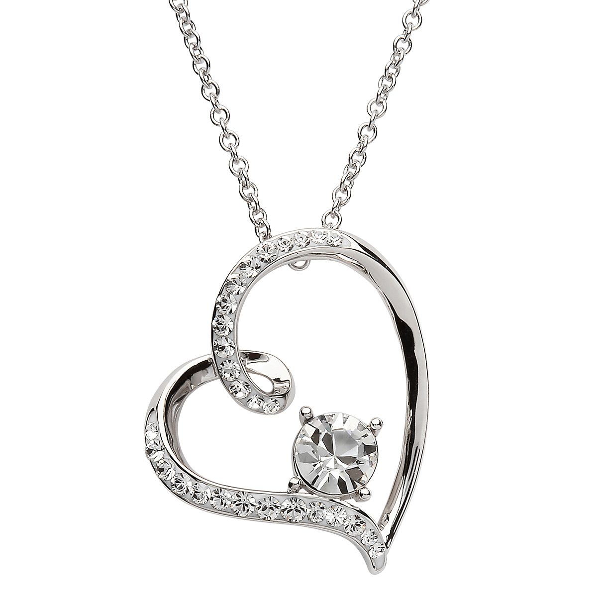 Heart of Ireland - Irische Kette aus Sterling Silber & Swarovski® Kristall