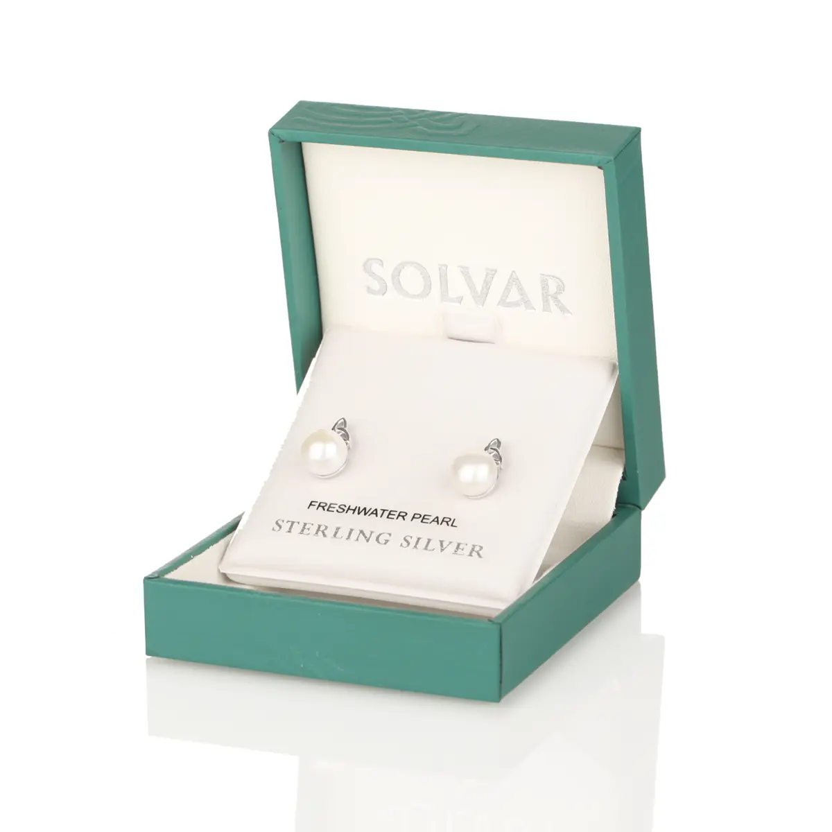 Ohrstecker-Irland-Keltisch-Trinity-Perle-Silber-004 Trinity Pearl Ohrstecker - Sterling Silber mit Perlen - handgefertigt in Irland