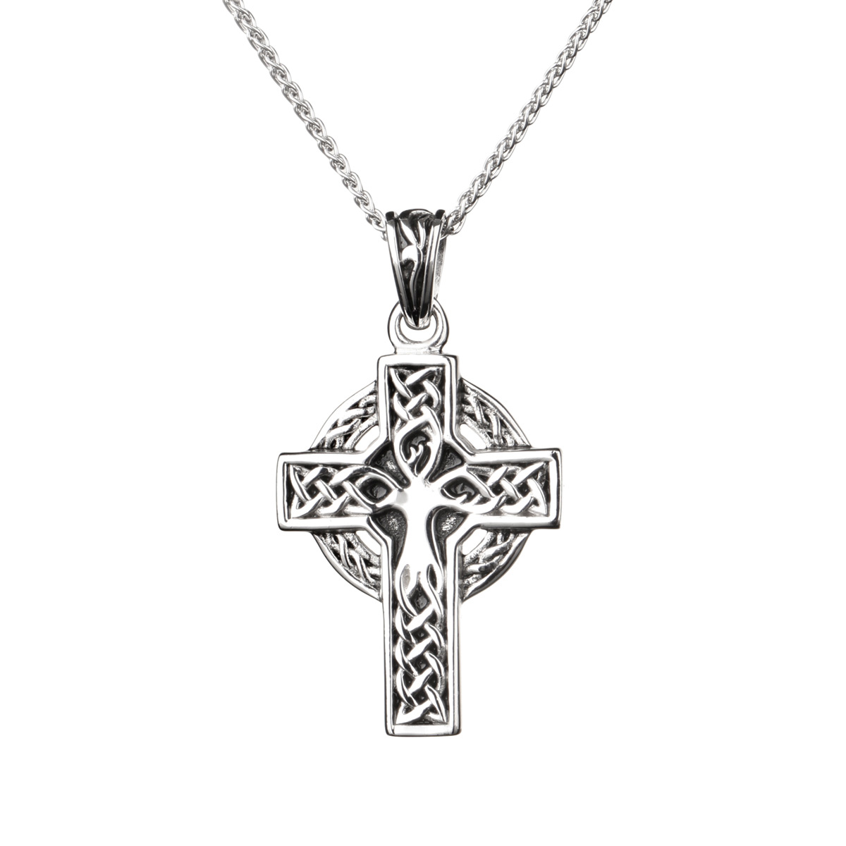 Tree of Life Celtic Cross - keltisches Lebensbaum Kreuz - Sterling Silber handgefertigt in Irland