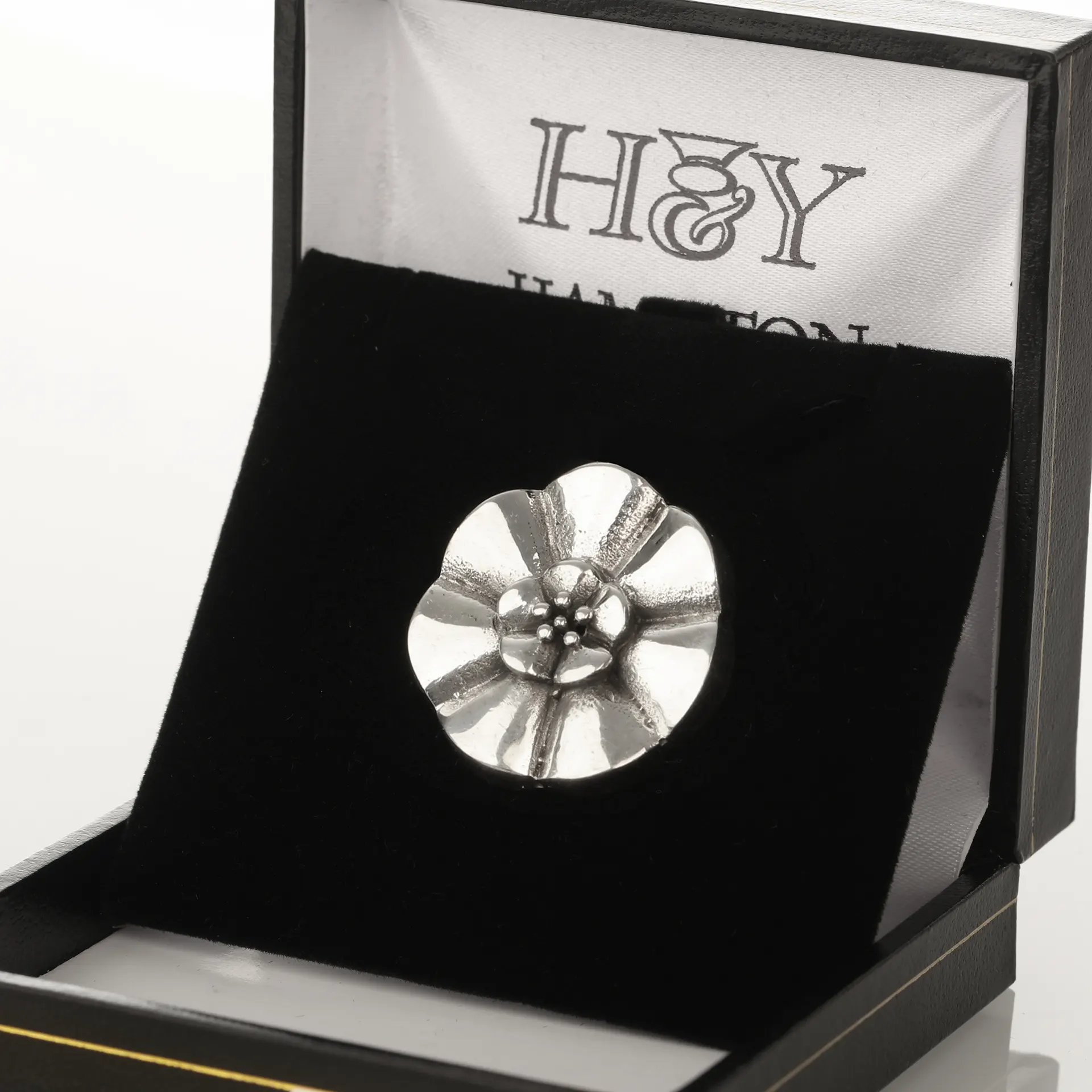 White Rose of Scotland - Jakobiten Brosche aus Schottland - Sterlingsilber