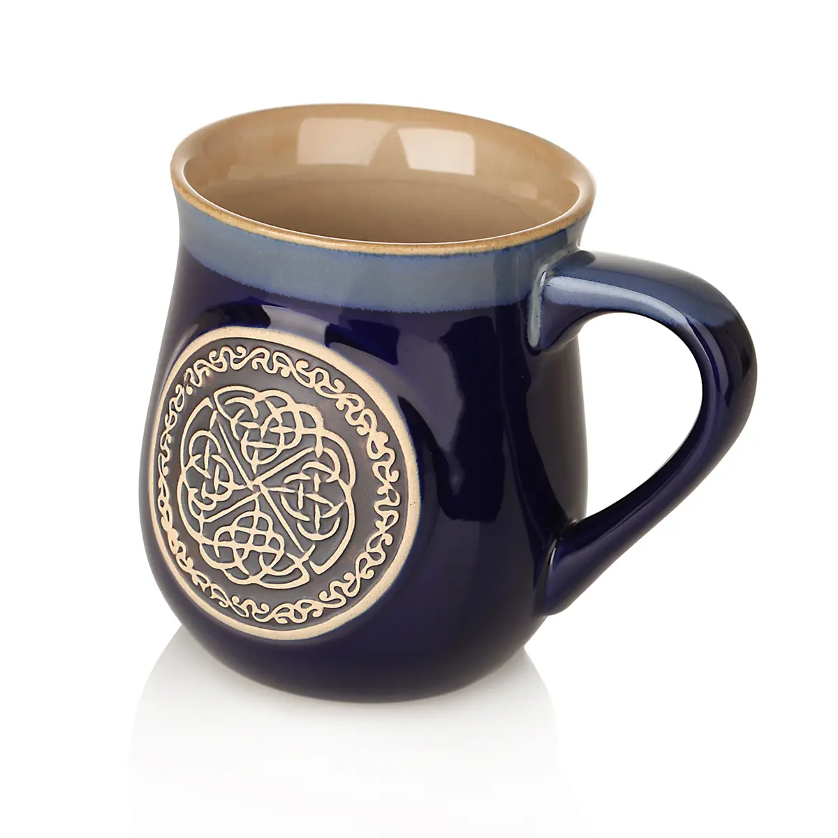 Celtic Circle Stoneware Mug - keltischer Kaffeebecher aus Schottland - Blau