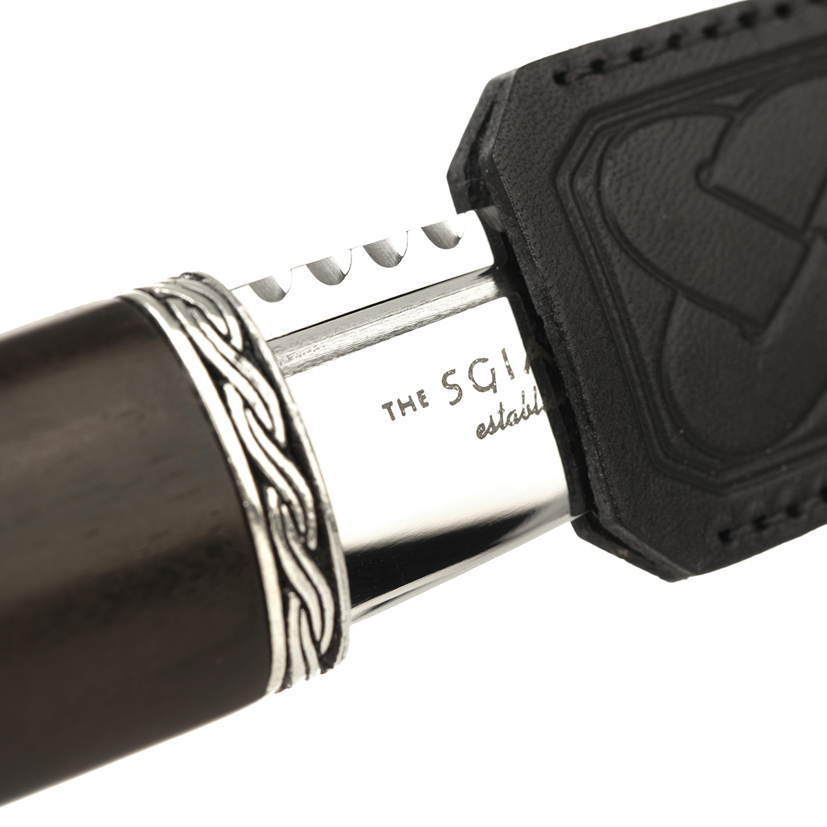Blackwood Amber Sgian Dubh aus Schottland - Keltische Muster - Holz & Kristall