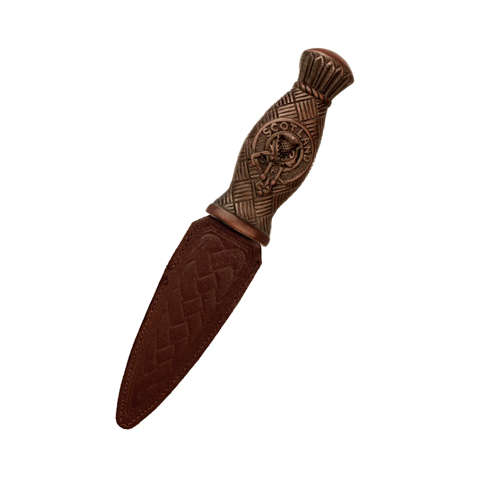 Scotland Sgian Dubh mit schottischer Distel – Edelstahl mit Lederscheide