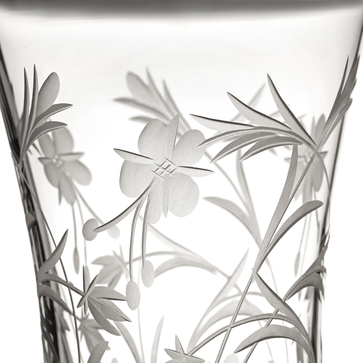 Vase-Kristall-Glas-Meadow-Flower-Wiesenblumen-Schottland-002 Meadow Flower Flared Vase - Kristallglas mit Wiesenblumen Muster